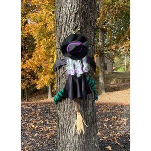 Large Crashing Witch Halloween Outdoor Decorations, 63" Flying Crashed Witch